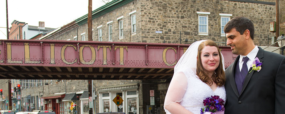 Wedding Photo near Ellicott City Bridge